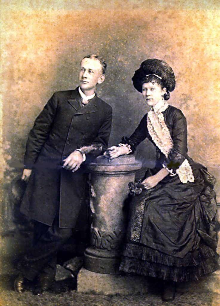 George Elzy Hill, son of WIlliam L. Hill, and his wife. Fitzhugh Lespy (Watkins) Hill, taken at their wedding